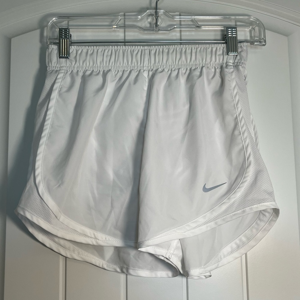 Nike Women's White and Gray Athletic Shorts